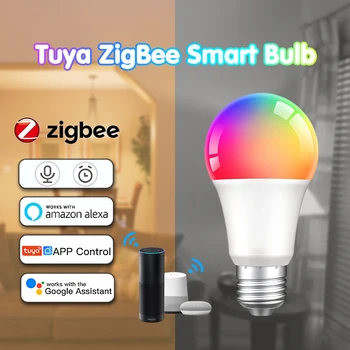 Tuya 9W Led Stmievanie Žiaroviek Zigbee 3.0 Smart Život App RGB v Pohode, Teplé Biele Svetlo, Zmeny Farby, Pracovať S Alexa Smartthings