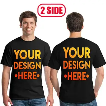  Vlastný Dizajn pre Dve Bočné Loga a obrazový Vlastné Tričko Mužov a žien DIY Bavlnené tričko Bežné Customed T-shirt