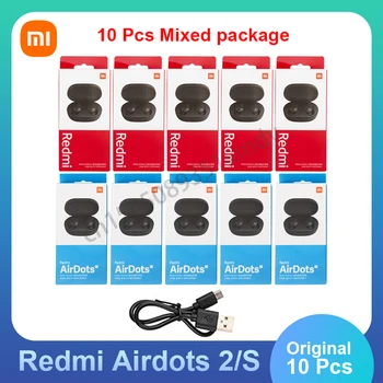  10 ks wholesalee Xiao Redmi Airdots 2 Airdots S Slúchadiel Pravda Bezdrôtové Slúchadlá Bluetooth 5.0 Hluku Reductio Headset S Mikrofónom