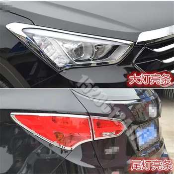  Auto Styling Pre Hyundai Santa Fe IX45 2013 - 2017 ABS Chrome Predných svetlometov Kryt Lampy čalúnenie Zadných svetlometov Kryt Lampy výbava